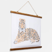 World Word Tiger Tapestry Wandteppich Mit Holzrahmen (Gewinkelt)