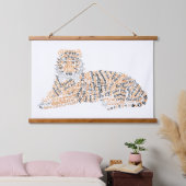 World Word Tiger Tapestry Wandteppich Mit Holzrahmen (Schlafzimmer)