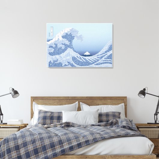 World Word Wave Canvas Print Leinwanddruck (Insitu (Schlafzimmer))