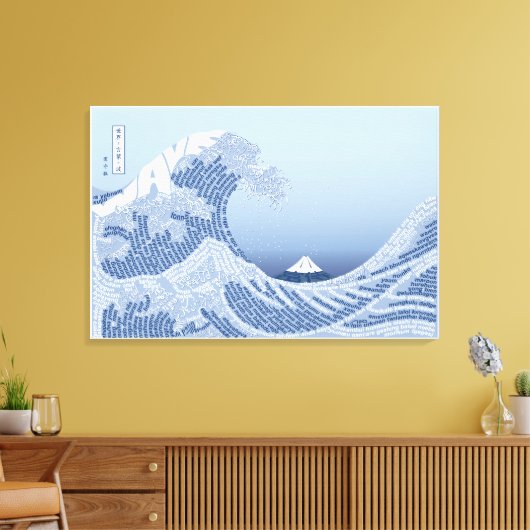World Word Wave Canvas Print Leinwanddruck (Insitu (Wohnzimmer))