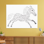 World Word Zebra Canvas Print Leinwanddruck (Insitu (Wohnzimmer))