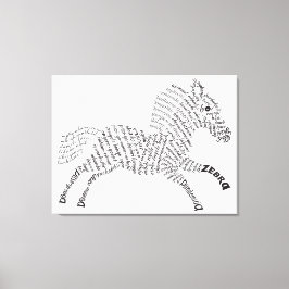 World Word Zebra Canvas Print Leinwanddruck