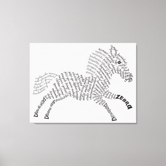 World Word Zebra Canvas Print Leinwanddruck (Vorderseite)