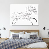 World Word Zebra Canvas Print Leinwanddruck (Insitu (Schlafzimmer))