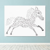 World Word Zebra Canvas Print Leinwanddruck (Insitu (Holzboden))