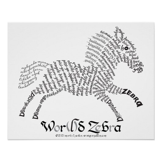 World Word Zebra Poster (Vorderseite)
