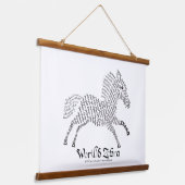 World Word Zebra Tapestry Wandteppich Mit Holzrahmen (Gewinkelt)