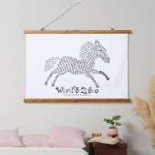 World Word Zebra Tapestry Wandteppich Mit Holzrahmen (Schlafzimmer)