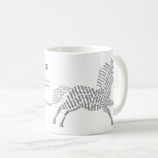 World Word Zebra-Tasse Kaffeetasse (VorderseiteRechts)