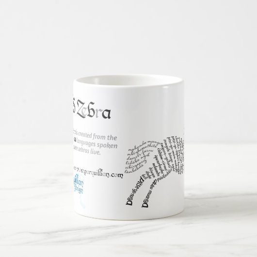World Word Zebra-Tasse Kaffeetasse (Mittel)