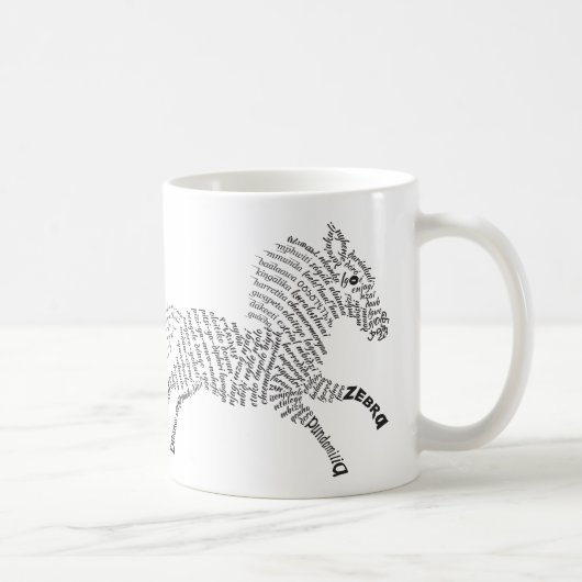 World Word Zebra-Tasse Kaffeetasse (Rechts)