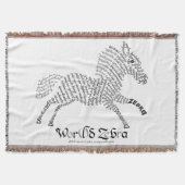 World Word Zebra Throw Blanket Decke (Vorderseite)