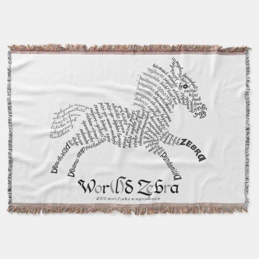 World Word Zebra Throw Blanket Decke (Vorderseite)