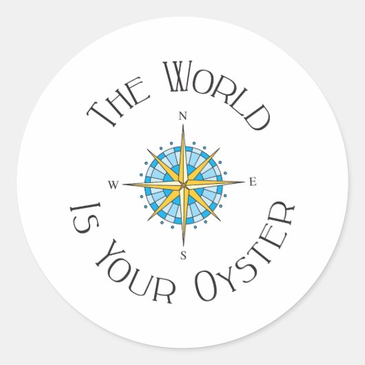 World Your Oyster Runder Aufkleber (Vorderseite)