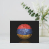 Worldan Armenian Flag Fußball-Fußball-Ball Postkarte (Stehend Vorderseite)