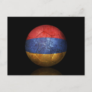 Worldan Armenian Flag Fußball-Fußball-Ball Postkarte