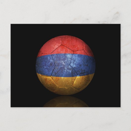 Worldan Armenian Flag Fußball-Fußball-Ball Postkarte (Vorderseite)