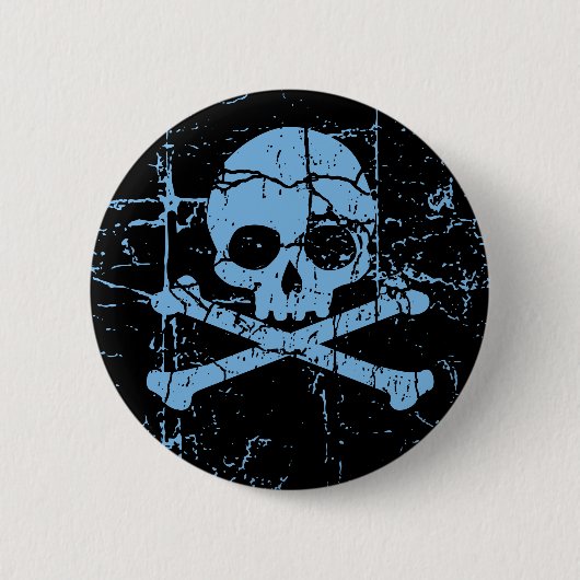 WorldBlue Skull und Crossbones Button (Vorderseite)