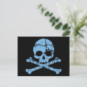 WorldBlue Skull und Crossbones Postkarte (Stehend Vorderseite)