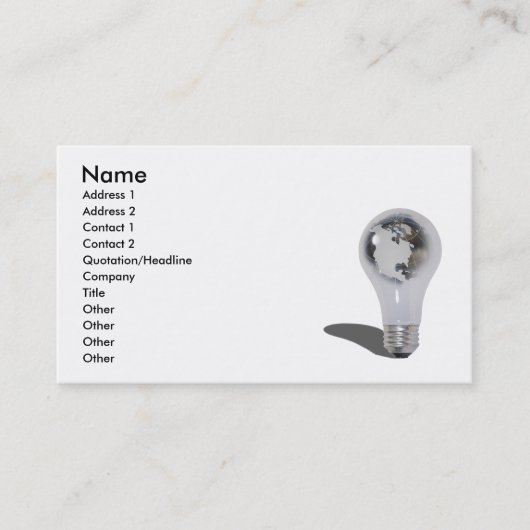 WorldEnergy103010, Name, Adresse 1, Adresse 2,… Visitenkarte (Vorderseite)