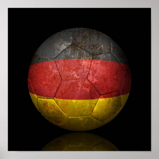 WorldGerman Flag Football Soccer Ball Poster (Vorne)