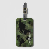 Worldmap green pixel Reise Gepäckanhänger (Vorderseite Vertikal)