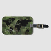 Worldmap green pixel Reise Gepäckanhänger (Vorderseite (Horizontal))