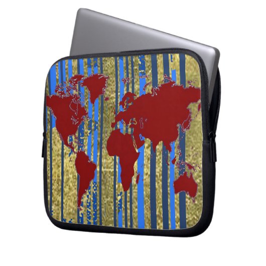Worldmap Laptopschutzhülle (Vorderseite Links)