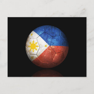 Worldof Filipino Flag Football Soccer Ball Postkarte