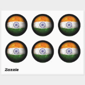 Worldof Indian Flag Football Soccer Ball Runder Aufkleber (Blatt)