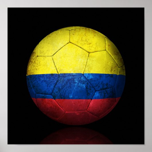 Worldof kolumbian Flag Football Soccer Ball Poster (Vorne)