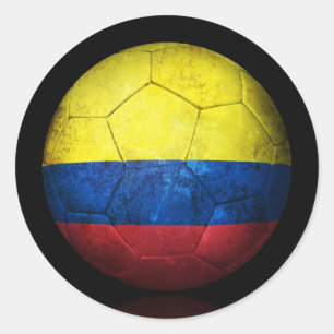 Worldof kolumbian Flag Football Soccer Ball Runder Aufkleber