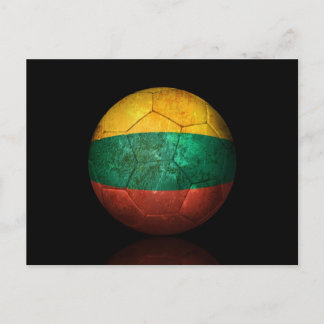 Worldof litauische Flag Football Soccer Ball Postkarte