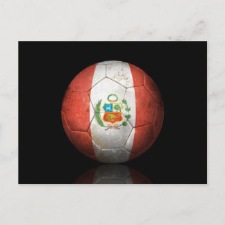Worldof Peruvian Flag Football Soccer Ball Postkarte