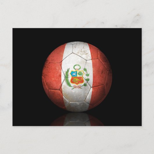 Worldof Peruvian Flag Football Soccer Ball Postkarte (Vorderseite)
