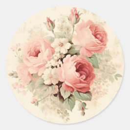 Worldof Splendor, rosa Shabby Chic Runder Aufkleber