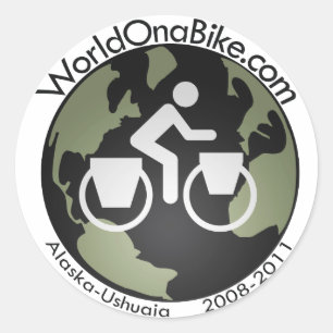 WorldOnaBike.com Runder Aufkleber