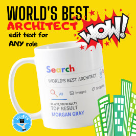 WORLDS BEST ARCHITECT Funny Top Search Result Kaffeetasse