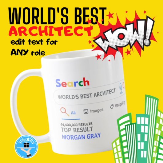 WORLDS BEST ARCHITECT Funny Top Search Result Kaffeetasse