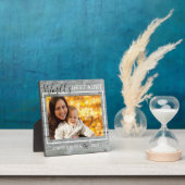 World's Best Aunt Custom Foto Rustic Gray Wood Fotoplatte (InSitu)