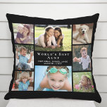 World's Best Aunt Photo Collage Personalized Black Kissen<br><div class="desc">Give the world's best aunt a fun custom photo collage pillow that she will treasure. You can personalize with eight photos of nieces, nephews, other family members, pets, etc., customize the expression "World's Best Aunt" and whether she is called "Auntie, " "Tia, " etc., and add names as a signature,...</div>