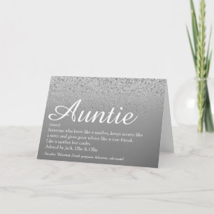Worlds Best Auntie Tante Definitions Schrift Silbe Karte