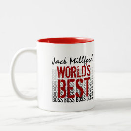 World's Best Boss Grunge Lettering Red 010 Zweifarbige Tasse