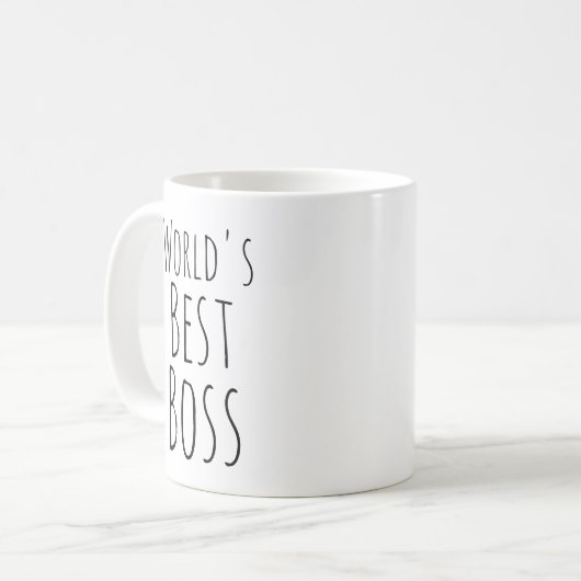 Worlds Best Boss Kaffeetasse (Vorderseite Links)