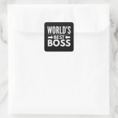 Worlds Best Boss Quadratischer Aufkleber (Tasche)
