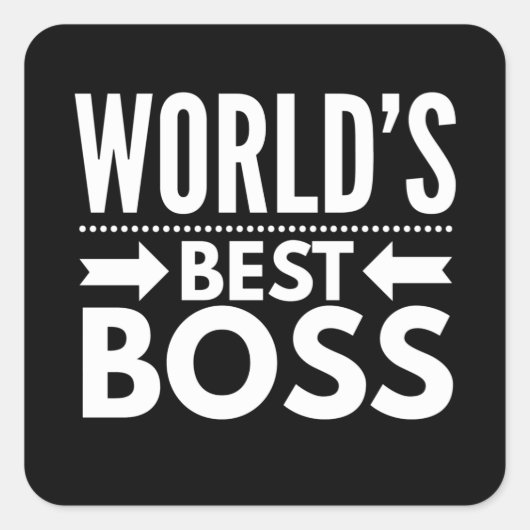 Worlds Best Boss Quadratischer Aufkleber (Vorderseite)