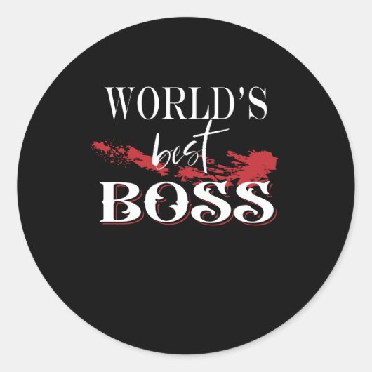 Worlds Best Boss Runder Aufkleber (Vorderseite)