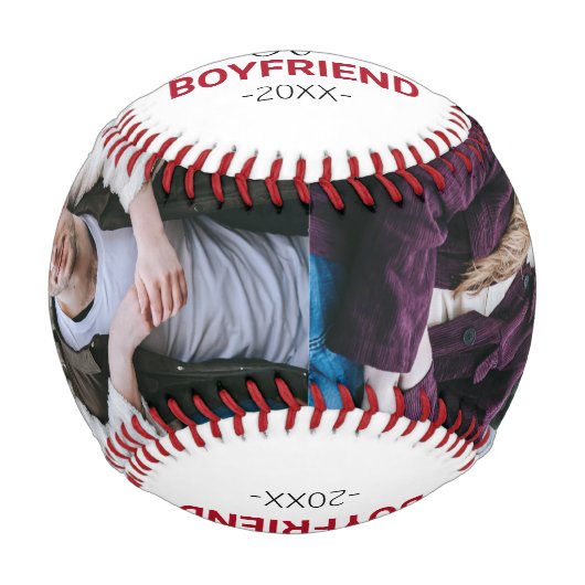 Worlds Best Boyfriend | 2 FotoCollage Einzigartig Baseball (Vorderseite)