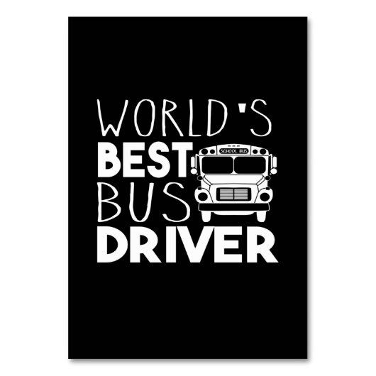 World's Best Bus Driver Tischnummer (Vorderseite)