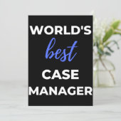 World's Best Case Manager Dankeskarte (Stehend Vorderseite)